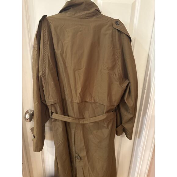 Vintage Henry Grethel Olive Green Trench Coat Size 46 - Picture 4 of 11